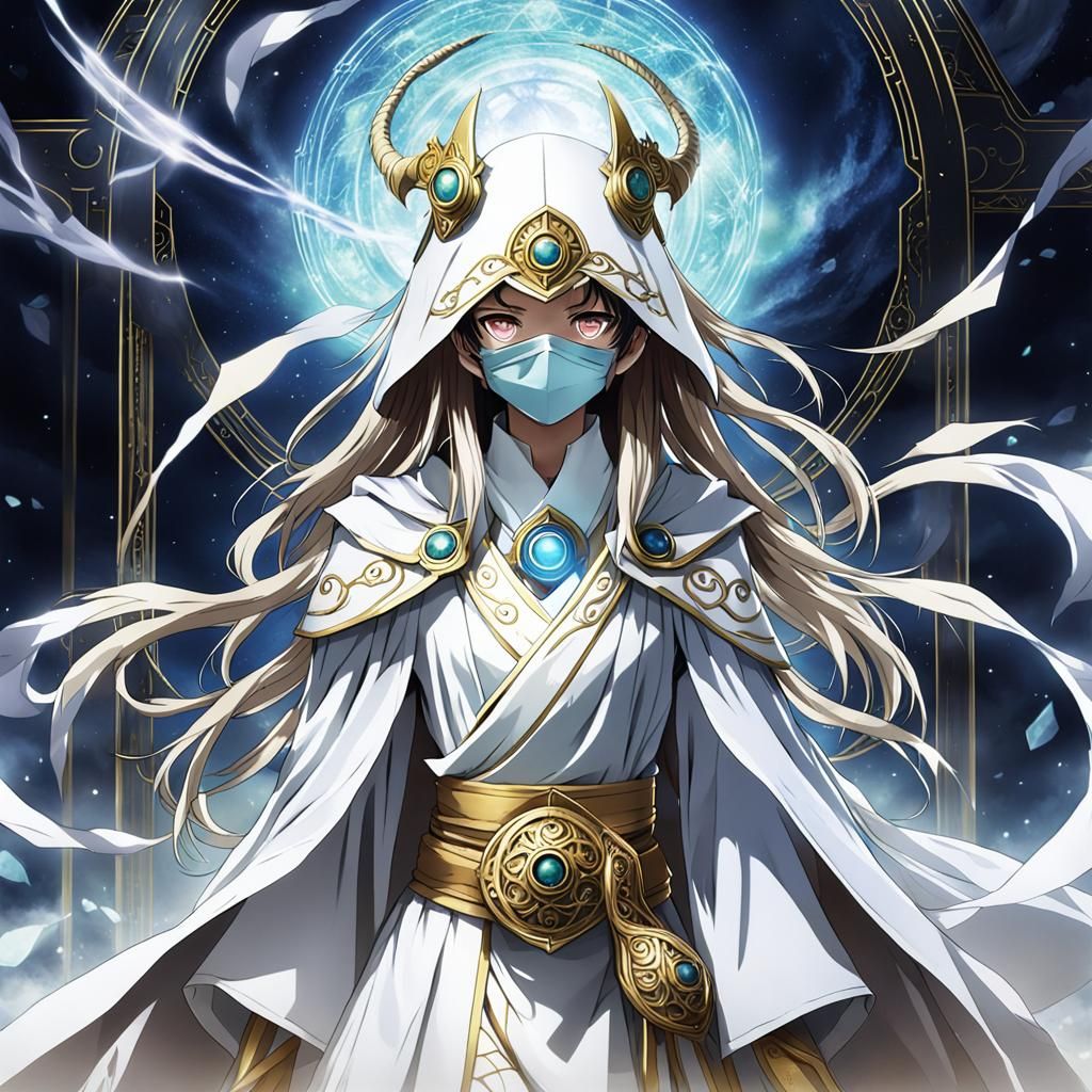 Ethereal Guardian of Illusion in Anime Style