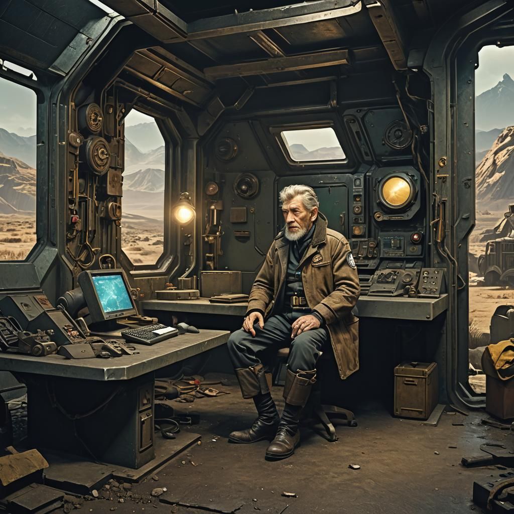 Ian McKellan as Vault Overseer in Fallout Style