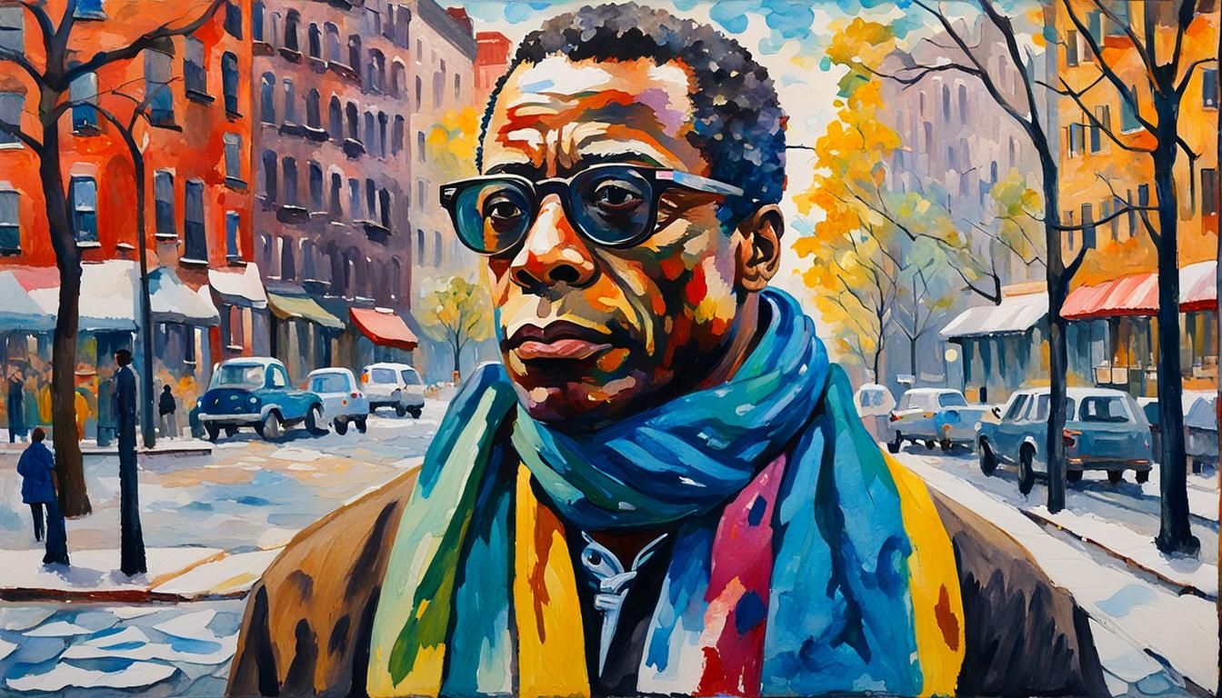 James Baldwin Portrait in Pop Art Watercolor