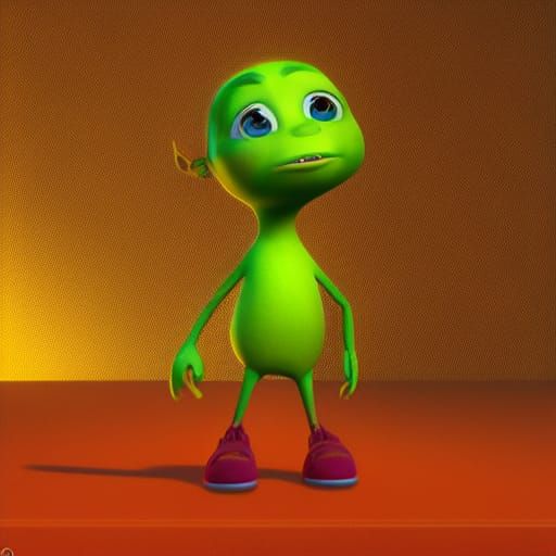 Pixar-Style 3D Art with Radial Gradient Background