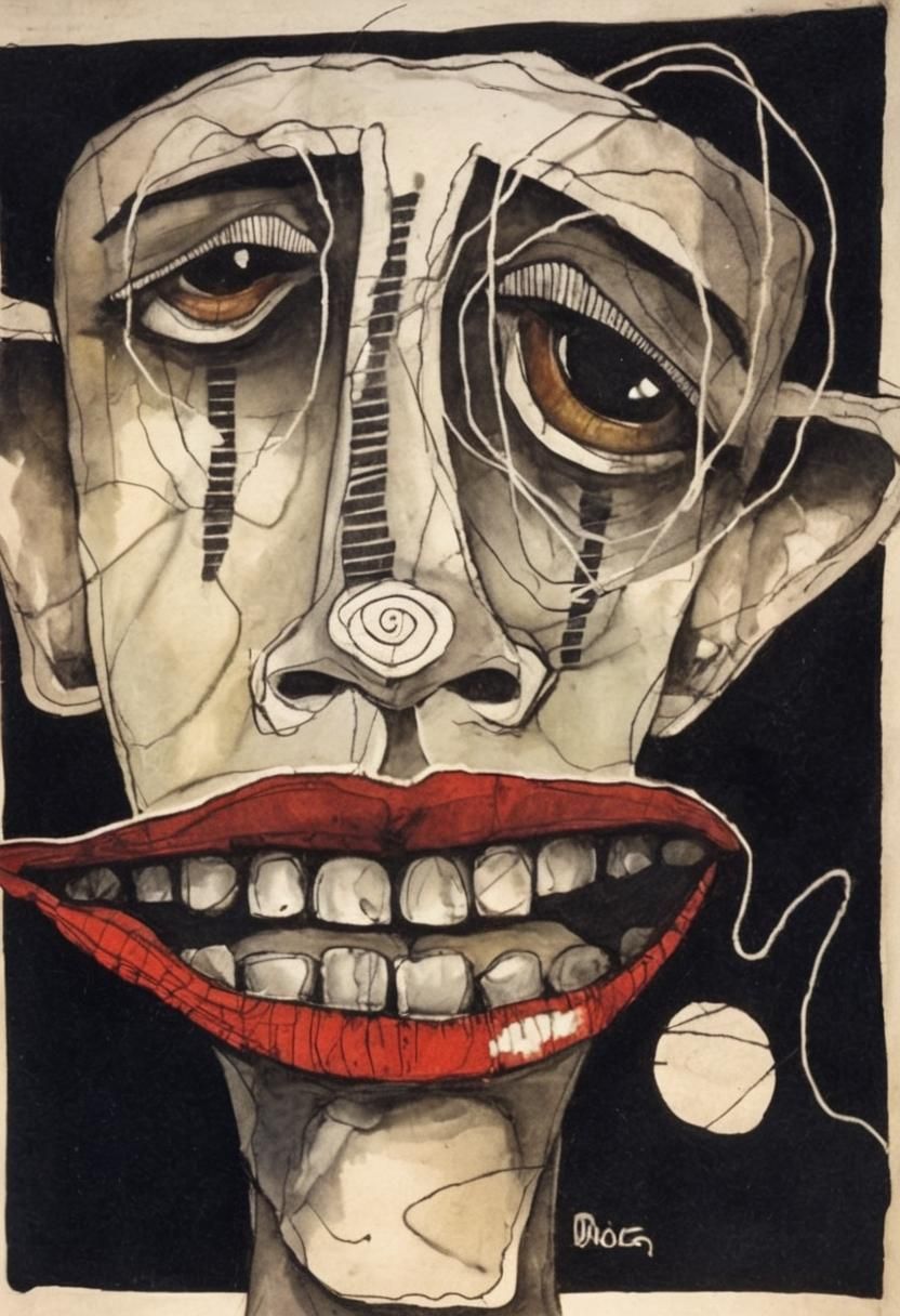 Abstract grotesque portrait