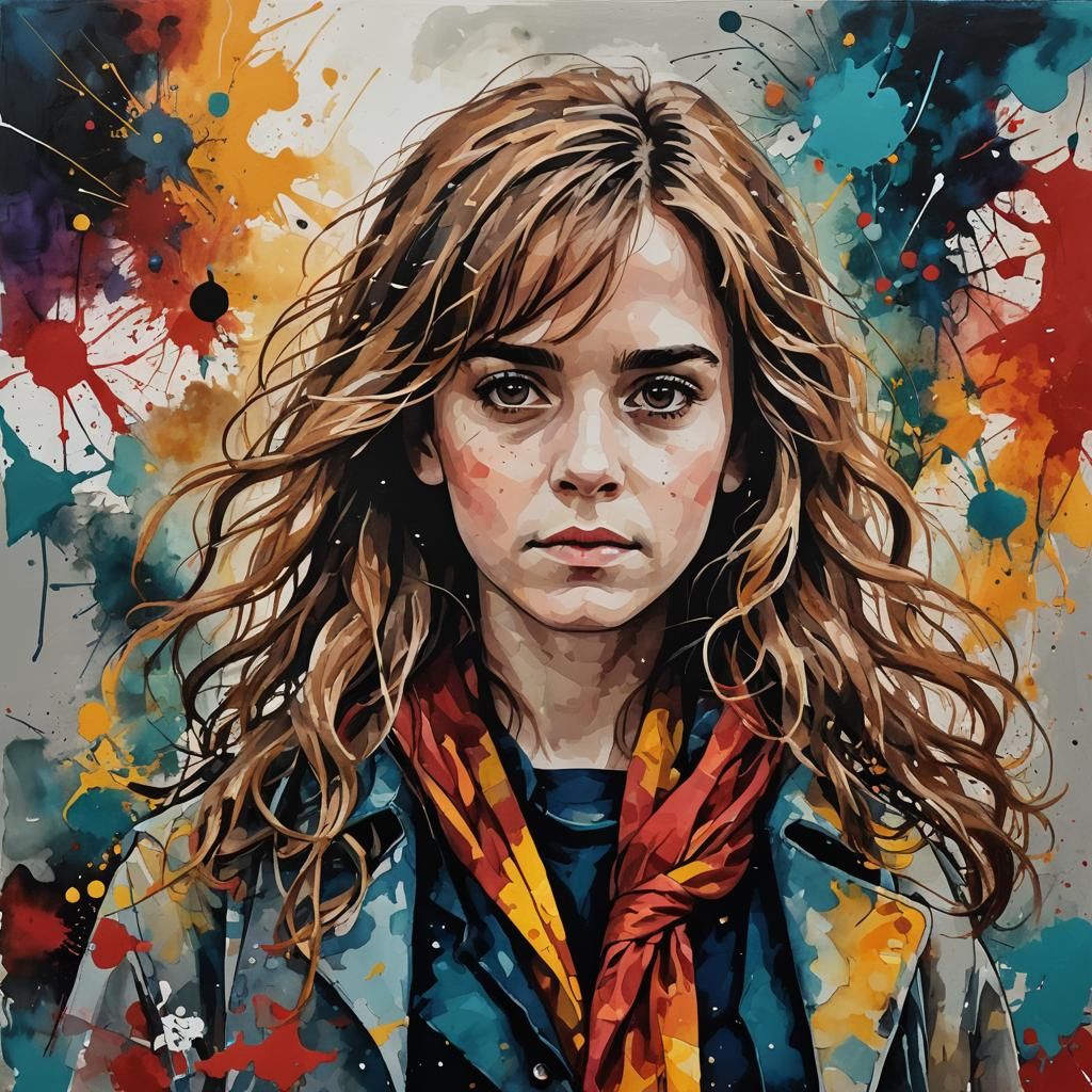 Abstract Portrait of Hermione Granger in Complementary Color...