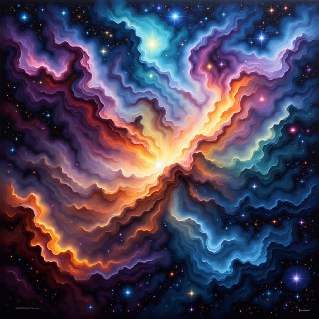 Close-Up View of Crab Nebula in Space