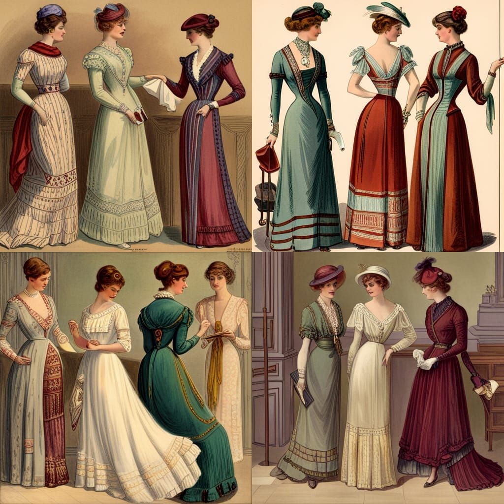 1901 Women's Fashion Plate Illustration
