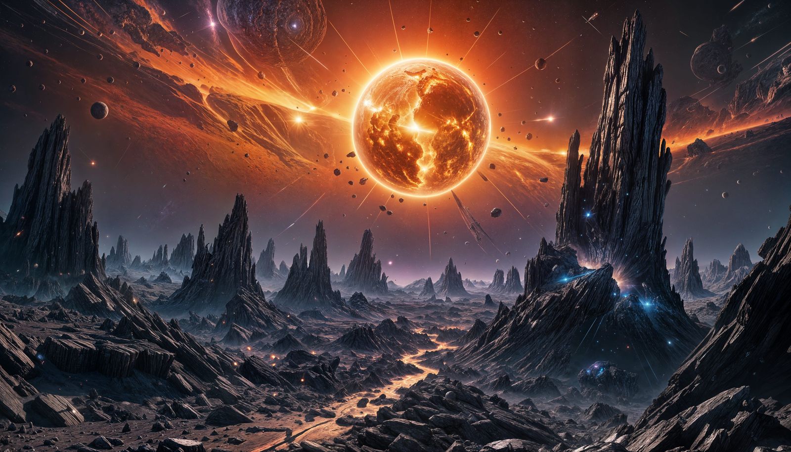 Cosmic Wreckage in Vibrant Hues