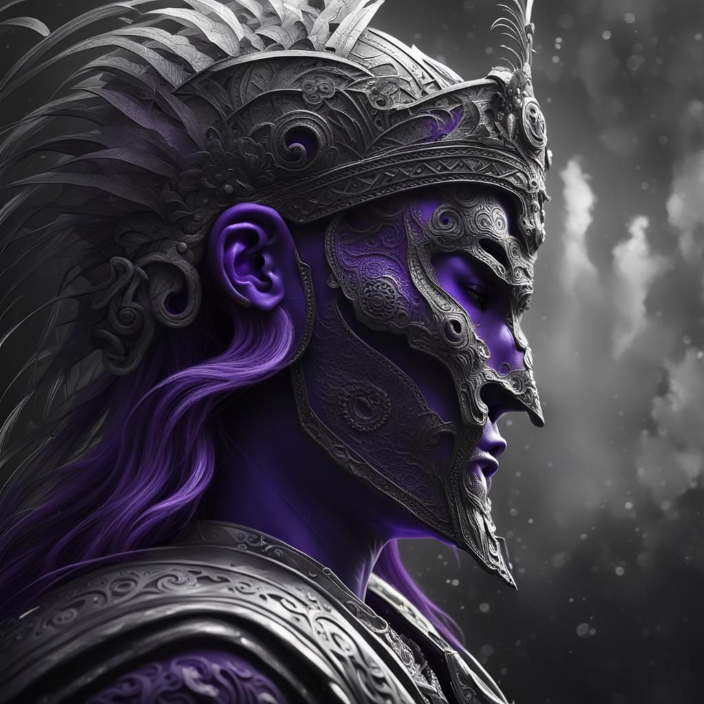 Monochrome Mask Profile in Dark Fantasy Style