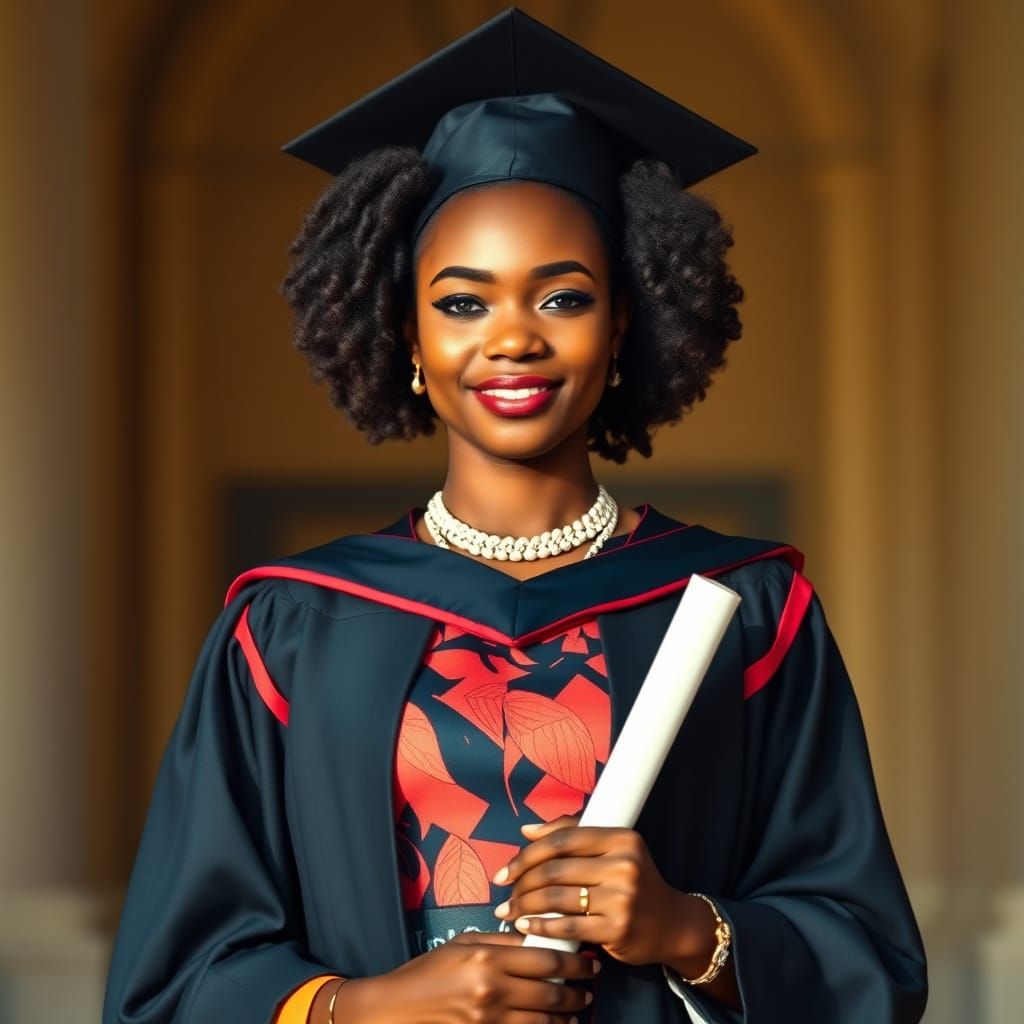 Confident Graduate in Vibrant Contemporary Style