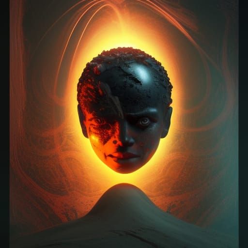 Obsidian Lantern Atomic Clock in Biopunk Style