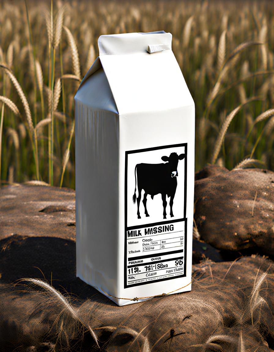 Surreal Missing Cow Milk Carton Print