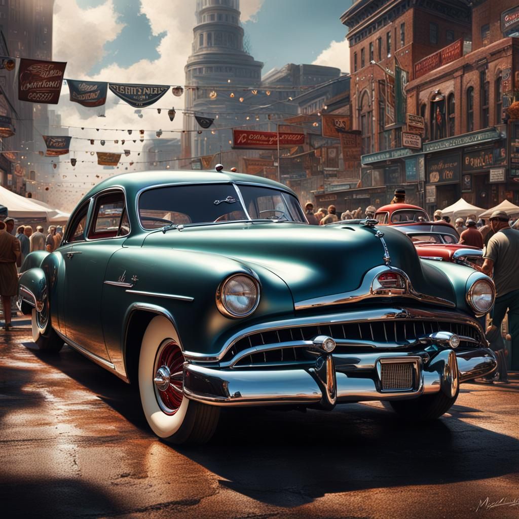 Studebaker Car Show: Epic Digital Matte Painting