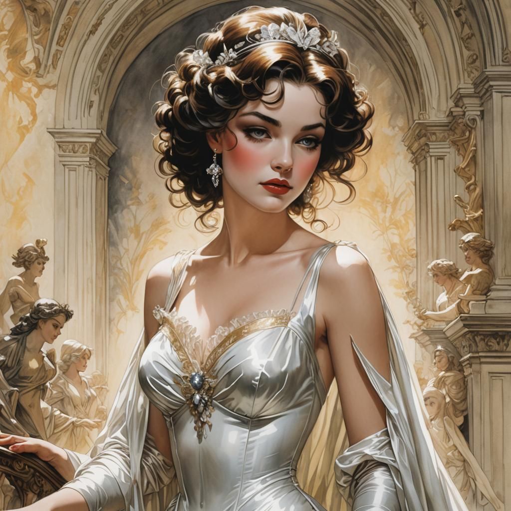Beautiful Marquise in Dramatic Lighting, as Comic Book Art