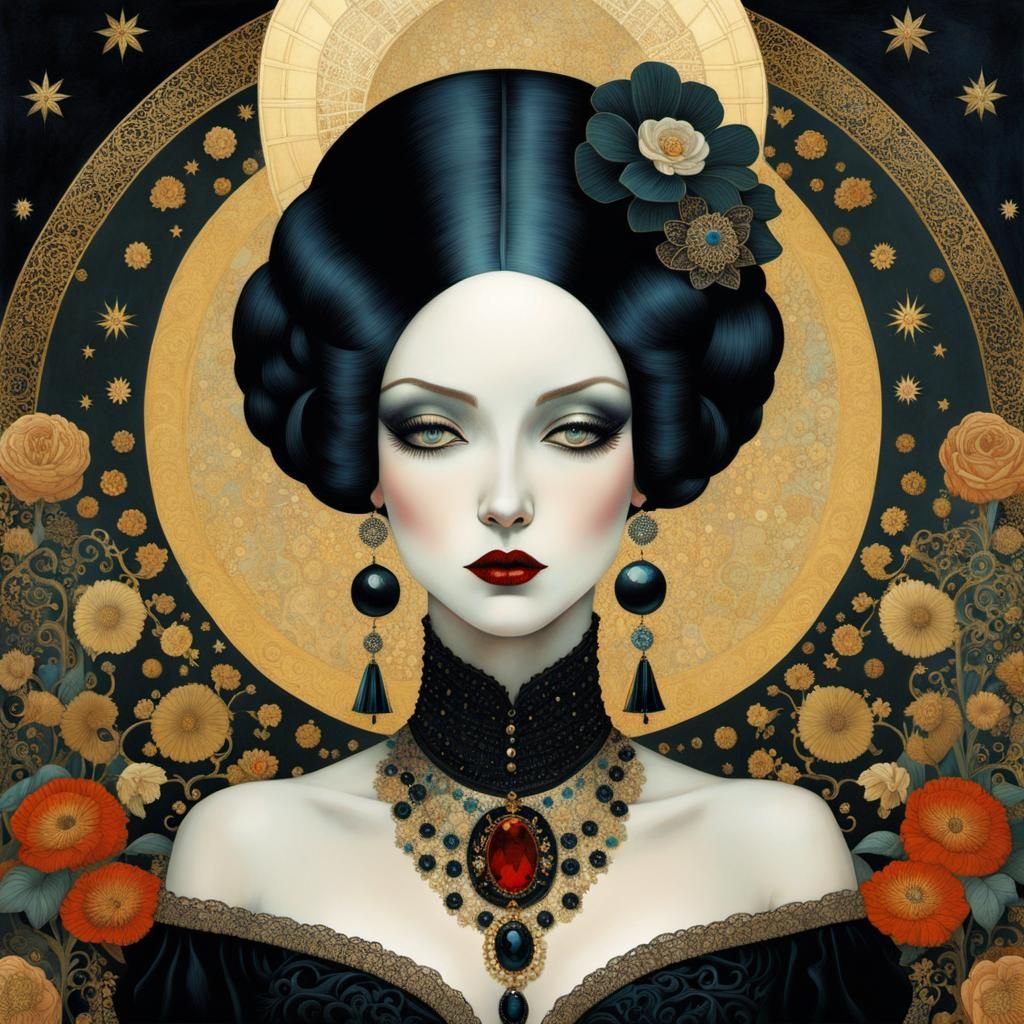 Gothic Portrait in Art Nouveau Style