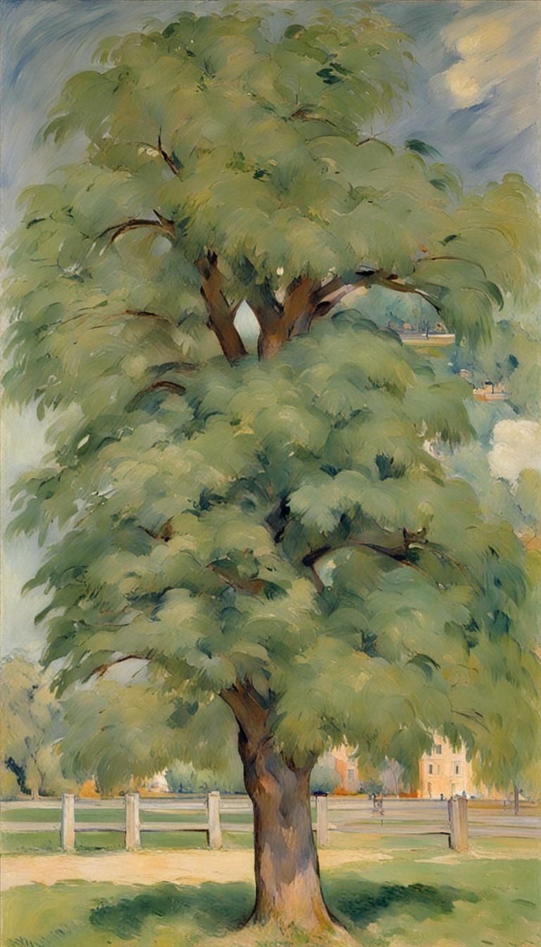 Impressionistic Tree Painting in Style of Cassatt