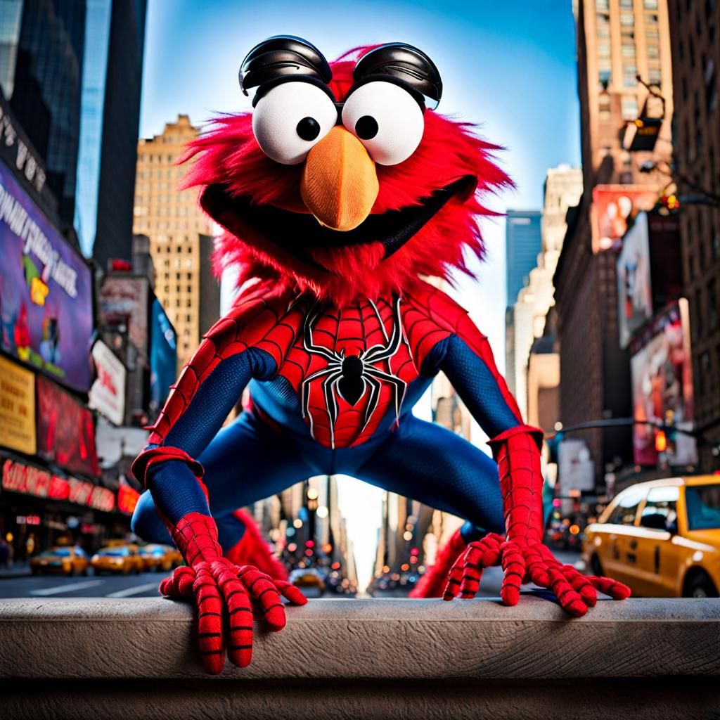 Animal the Muppet as Spider-Man