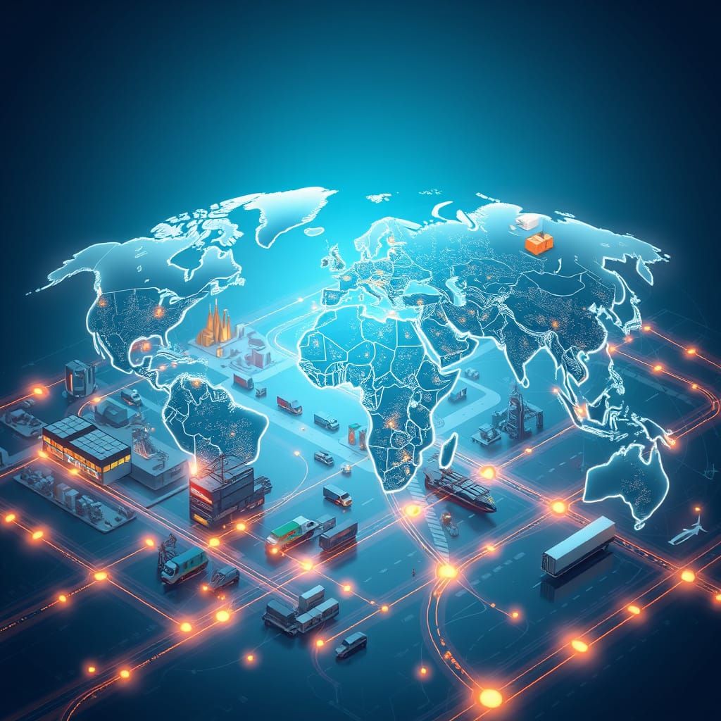 Global Logistics and Supply Chain Illustration