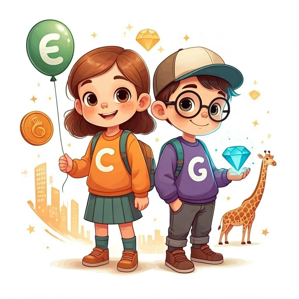 Cartoon Kids Teaching Soft C and G Sounds