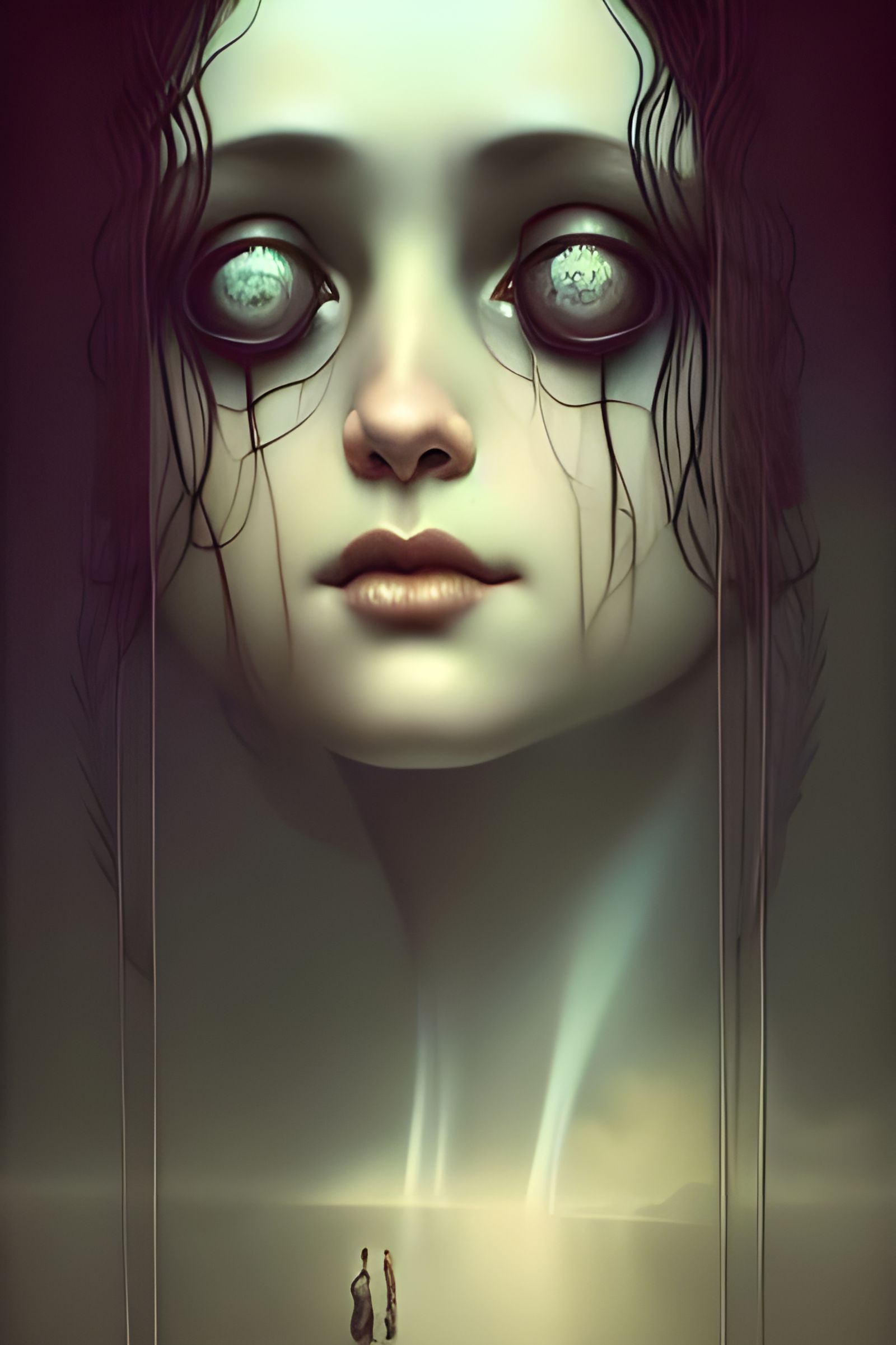 Antique Hyperdetailed Illustration of Despair