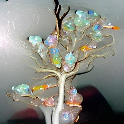 Opal Crystal Tree Sculpture
