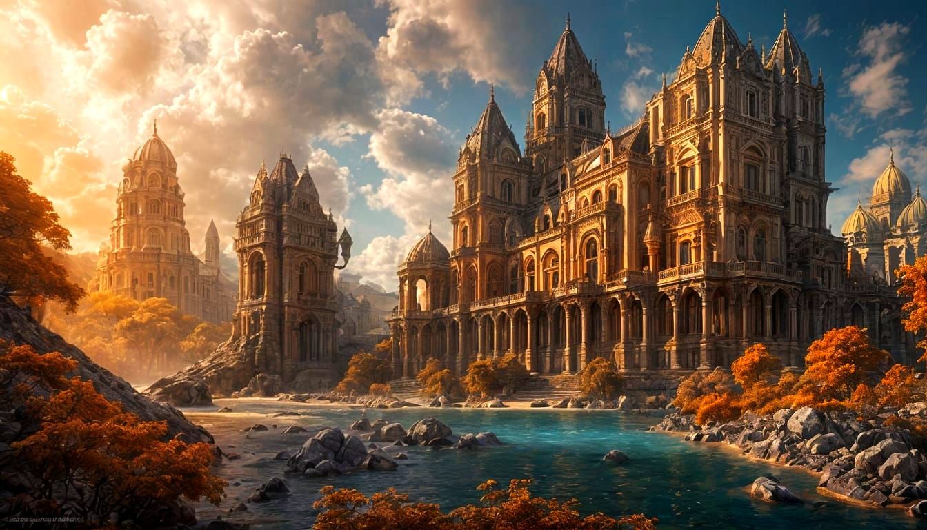 Ethereal Woman in Art Nouveau Surrealism