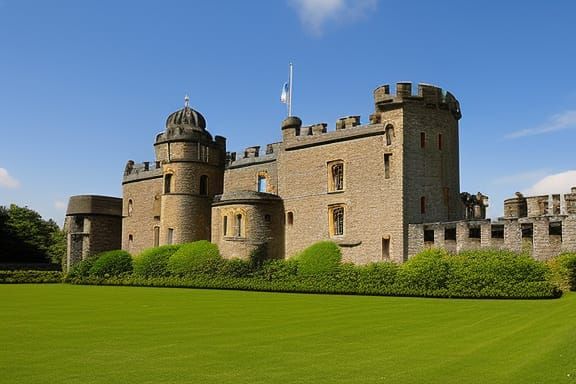 Misty Castle Landscape in Ethereal Fantasy Art Style