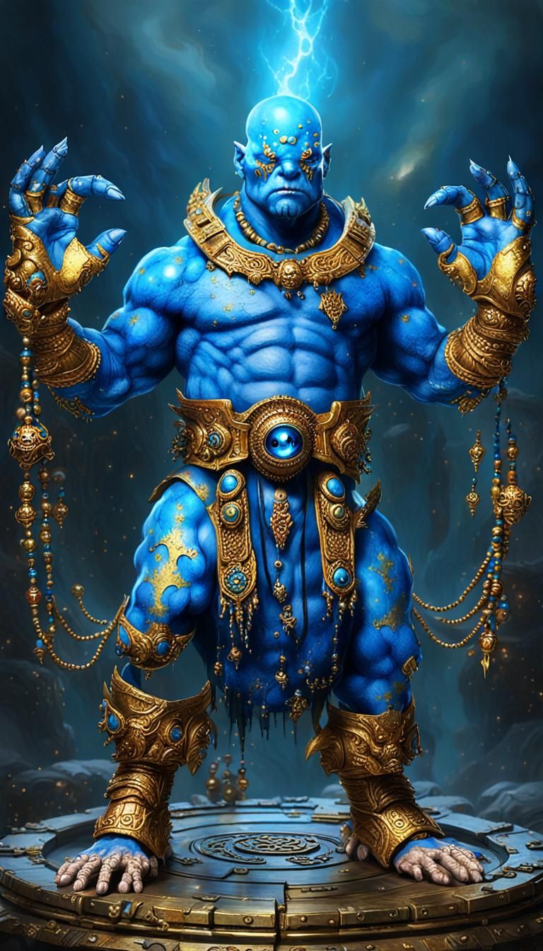 Cybernetic Ogryn with Prayer Beads, Detailed Matte Painting