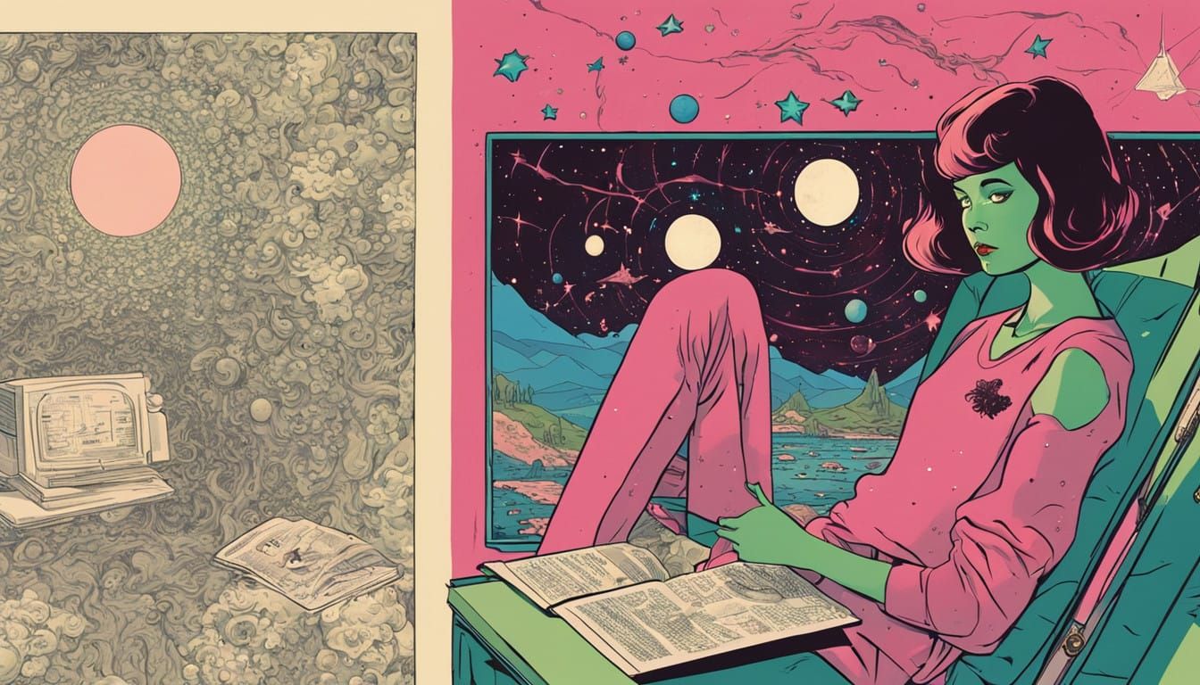 Cosmic Dreamer Reclines in Retrofuturistic Scenescape