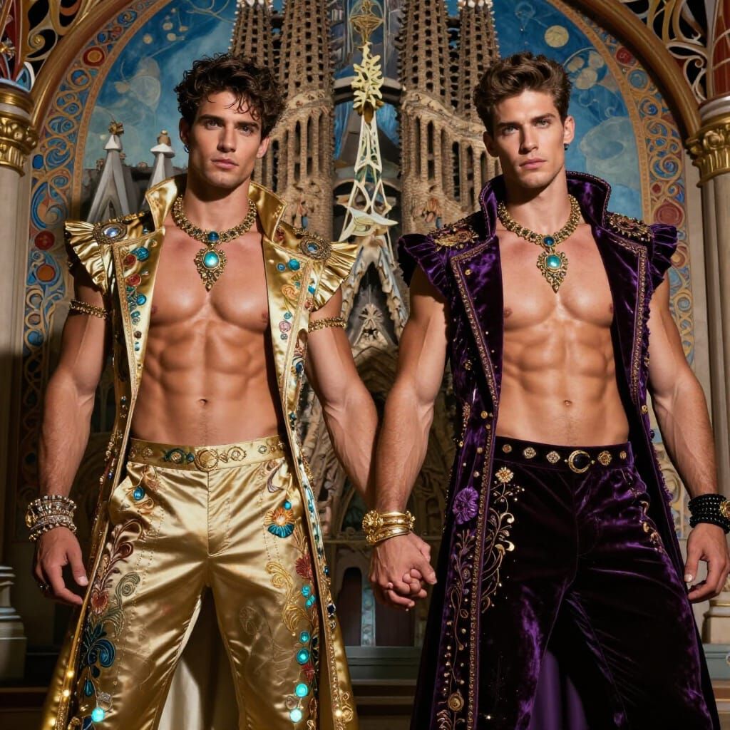 Muscular Men in Art Nouveau Fashion Editorial