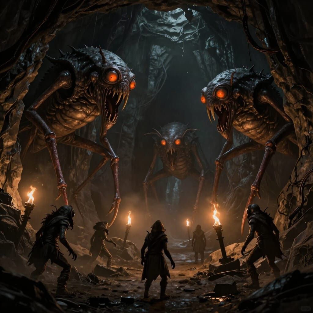 Dwarven Mine Horror: Giant Flea Monsters Emerge