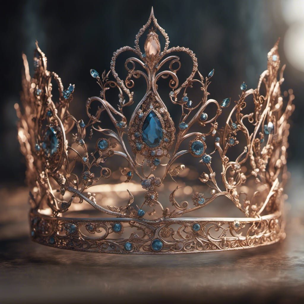 Boho Princess Tiara in Detailed Matte Painting