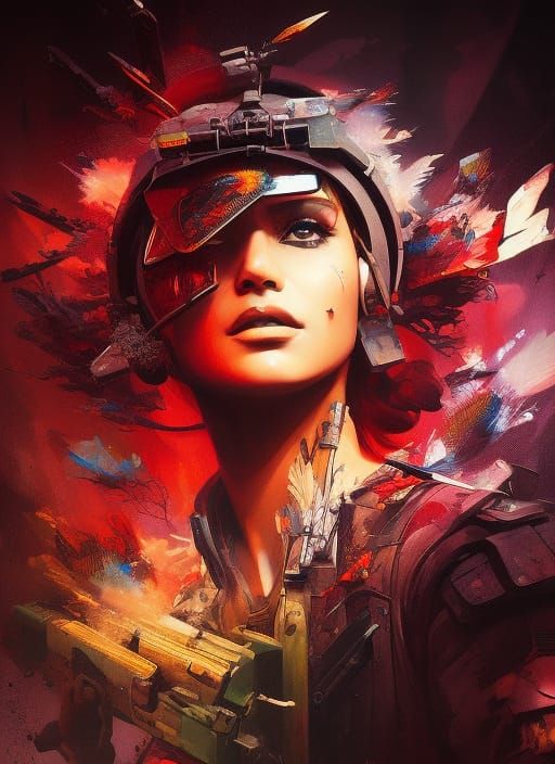 Post-Apocalyptic Skyline with Marbling and Oil Effects