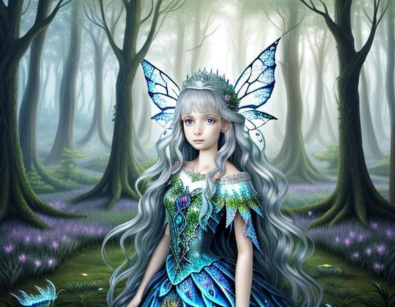 Enchanting Fairy Princess in Mystical Forest Painting
