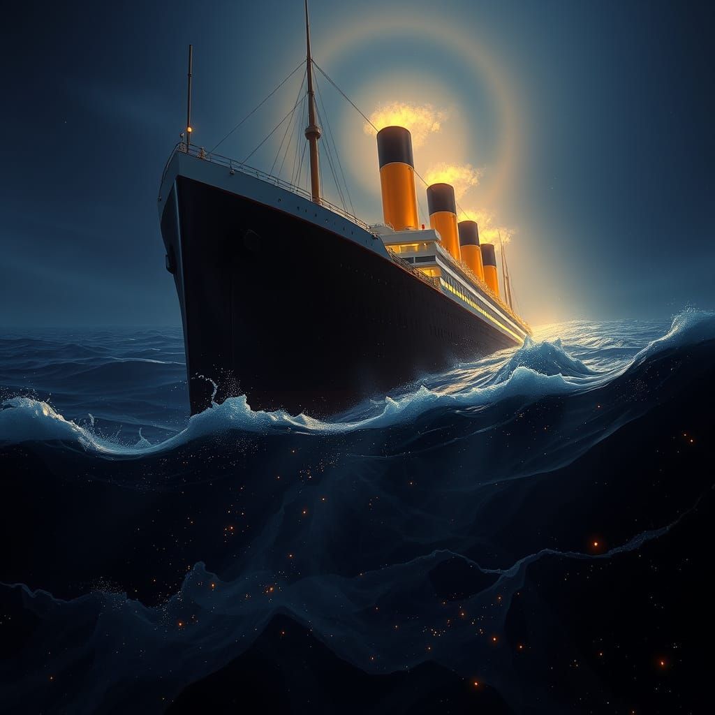 Titanic Sinks into Icy Darkness