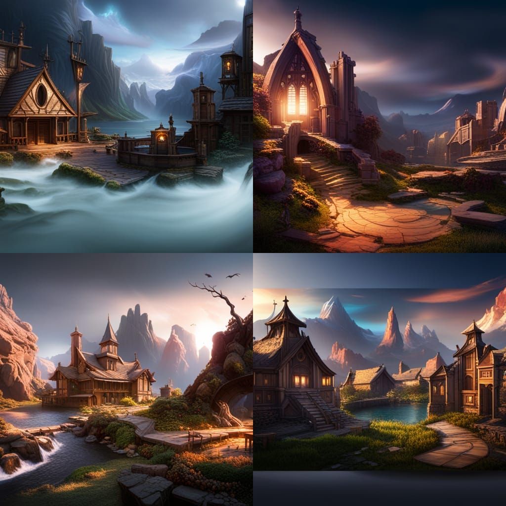 Fantastical Matte Painting with Intricate Details