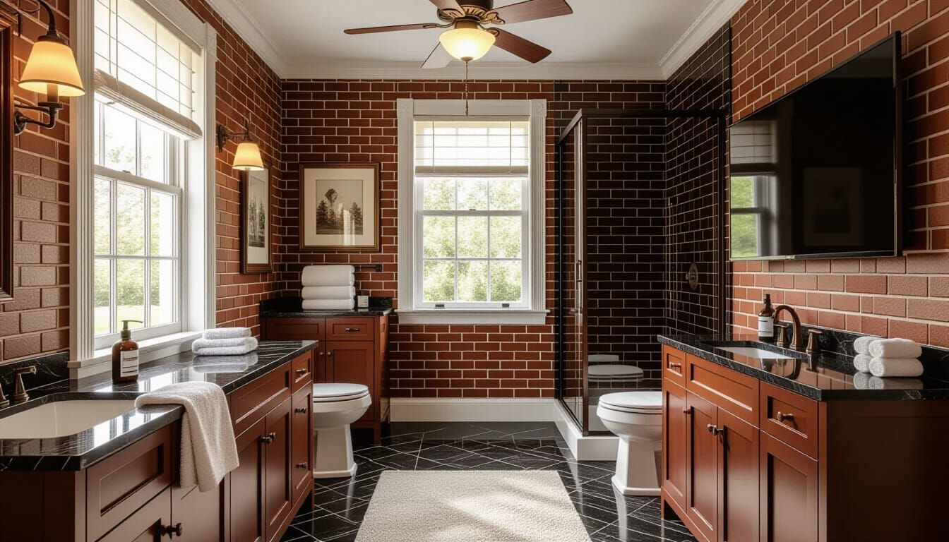 Victorian Bathroom with Modern Touches in Warm Tones