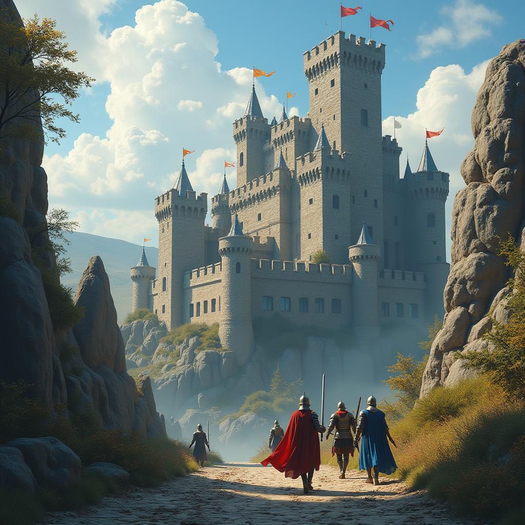 Medieval Castle Siege with Knights and Magic