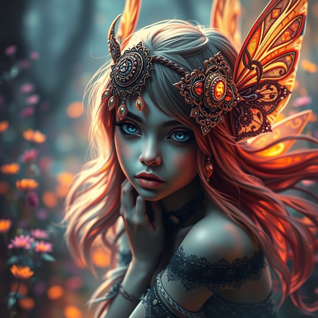 Enchanting Fairy in Vibrant, Hyperrealistic Art
