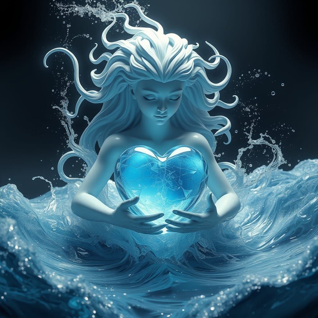 Hyper-Realistic Aquarius in a Dreamlike Water Environment