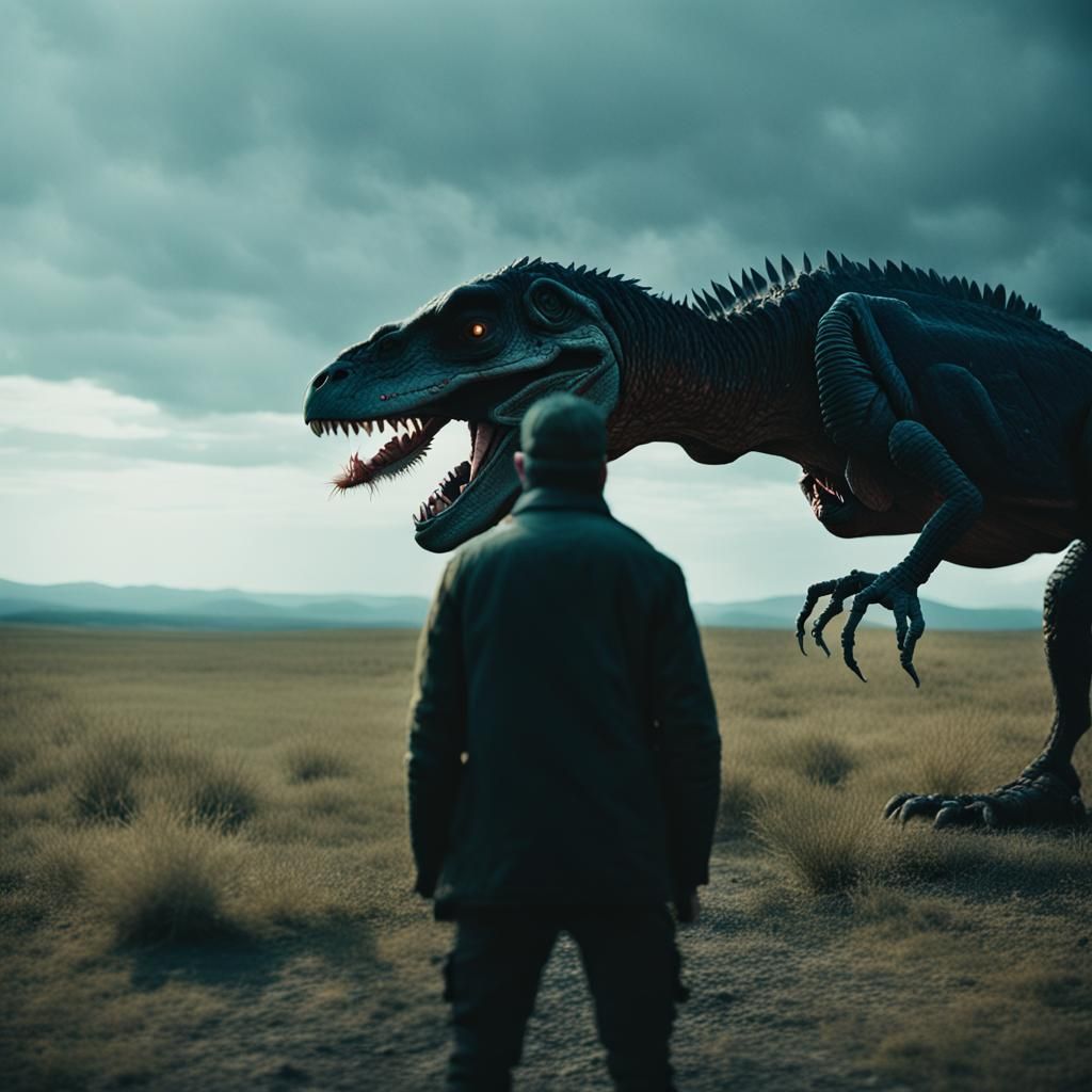 Dramatic Cinematic Film Still in Atmospheric Lighting