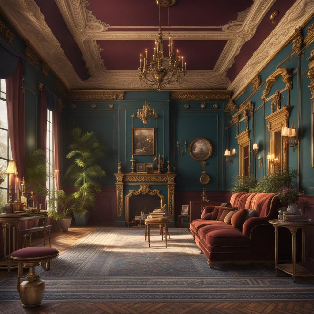 Regency Era House Interior in Detailed Matte Painting