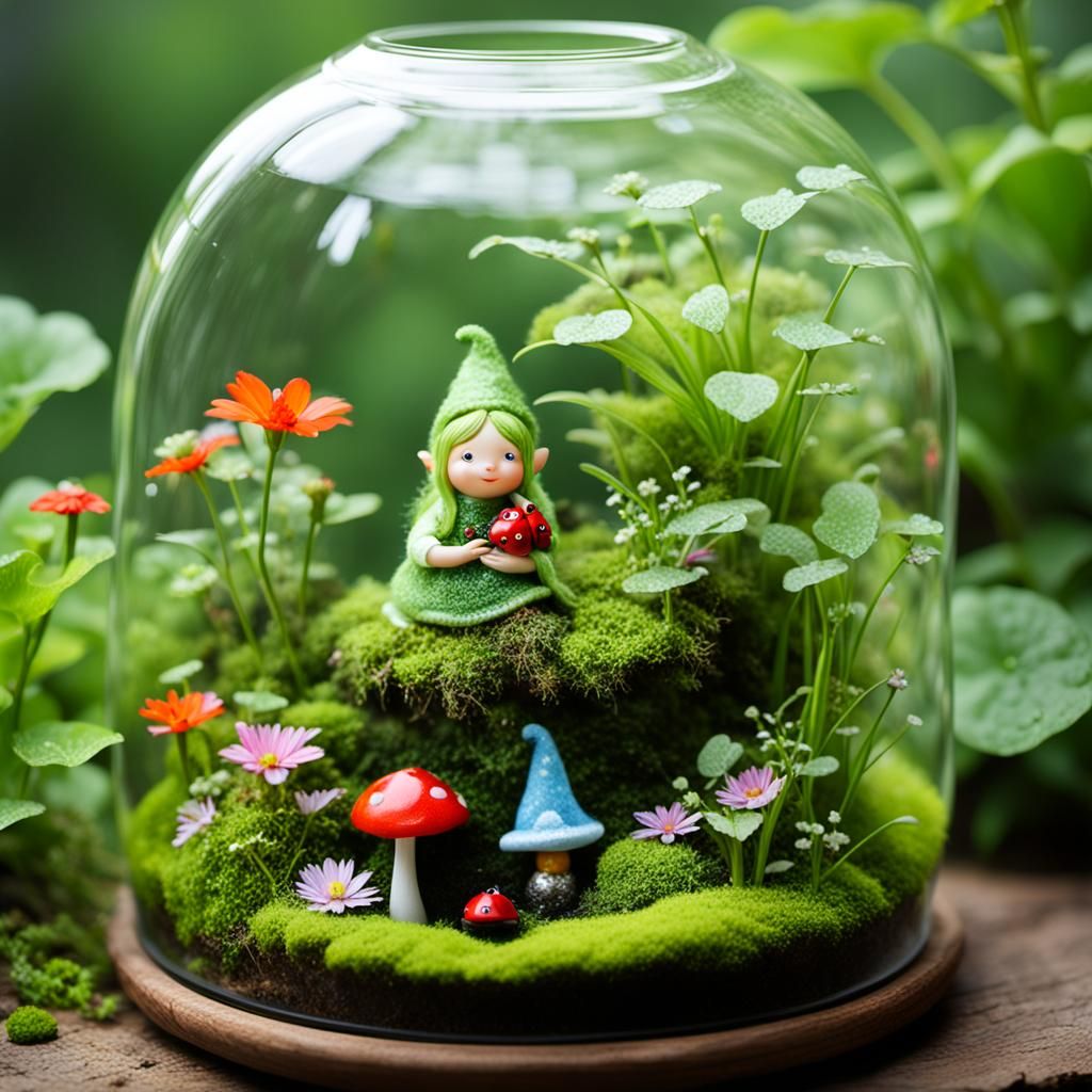 Enchanted Fairy Garden Terrarium with Wee Folk