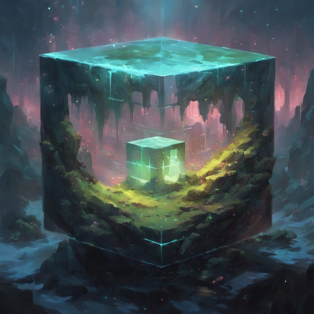 Glowing Cube Reveals Snowy Fantasy Landscape