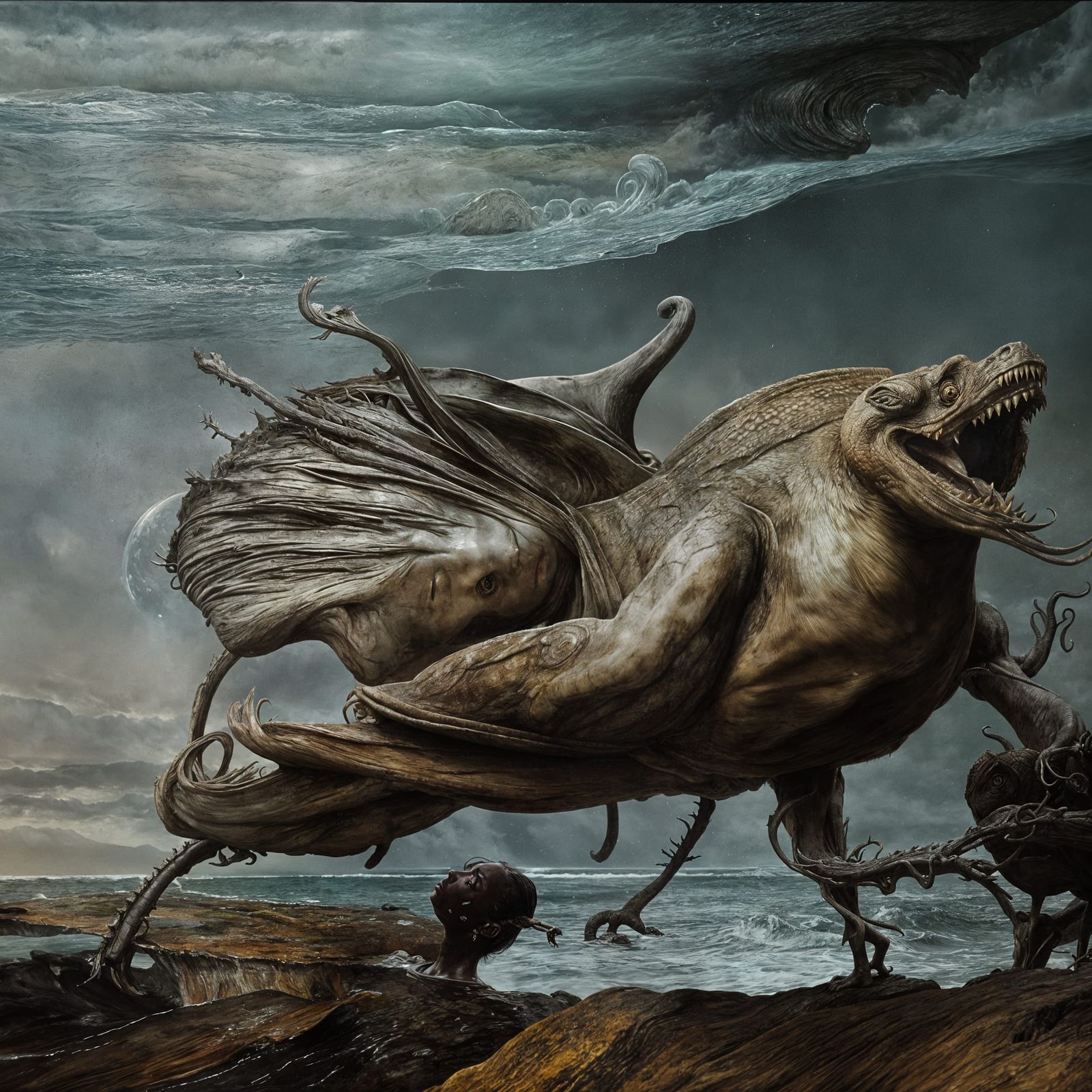 Hyperrealistic Fresh Catch Painting in Soft Light