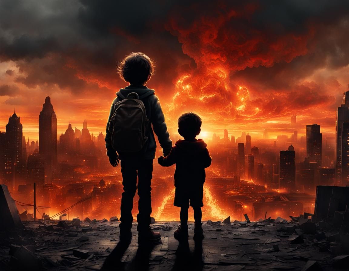 Apocalyptic Scene: Child at World's End