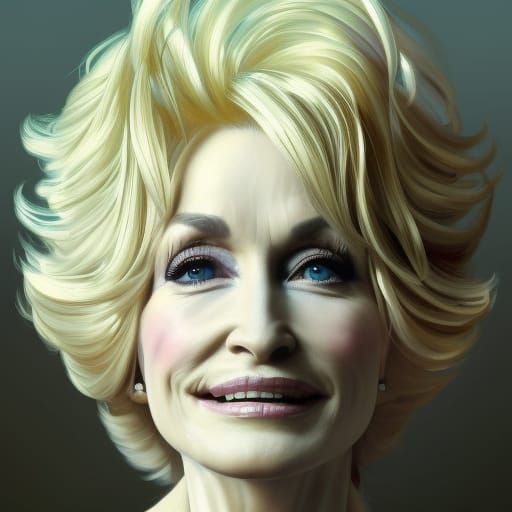 Dolly Parton Portrait in Hyperdetailed Splash Art Style