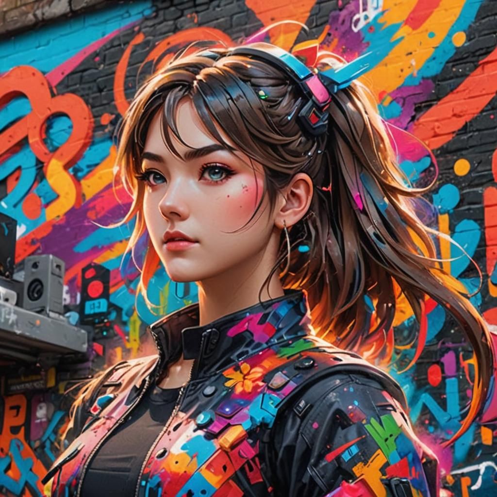 Hyperrealistic Street Art: Nintendo Switch Girl