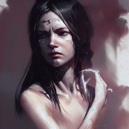 Sinister Claws Around Woman's Throat: Fantasy Art