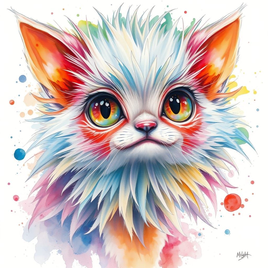 Pastel Rainbow Gelfling in Watercolour Style