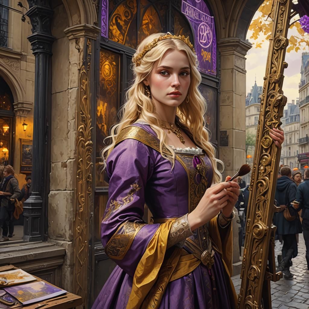 Medieval Painter Captures Parisian Beauty: Dark Fantasy Art