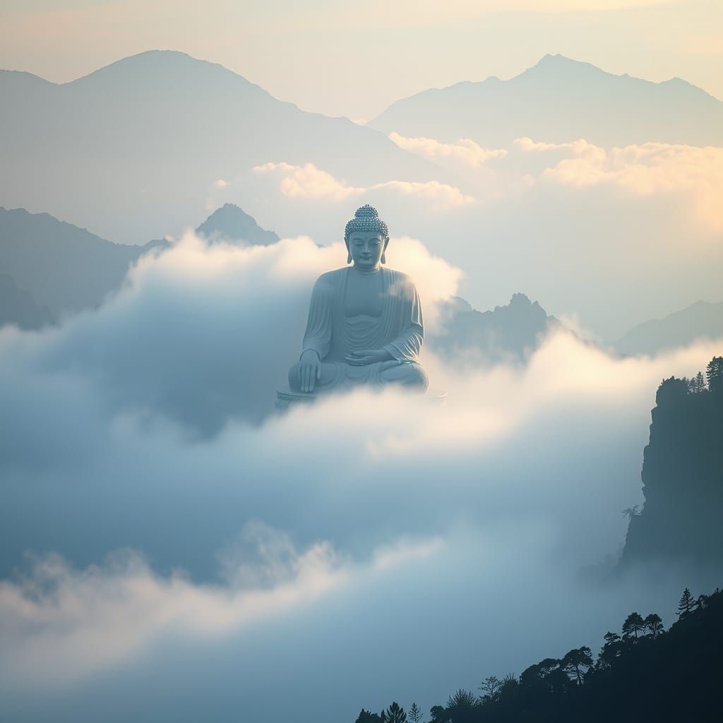 Buddha in the mist