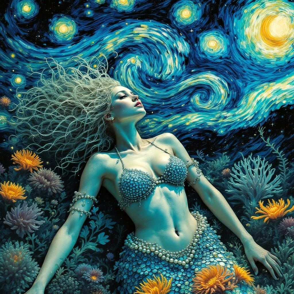 Mermaid's Starry Night: An Underwater Fantasy